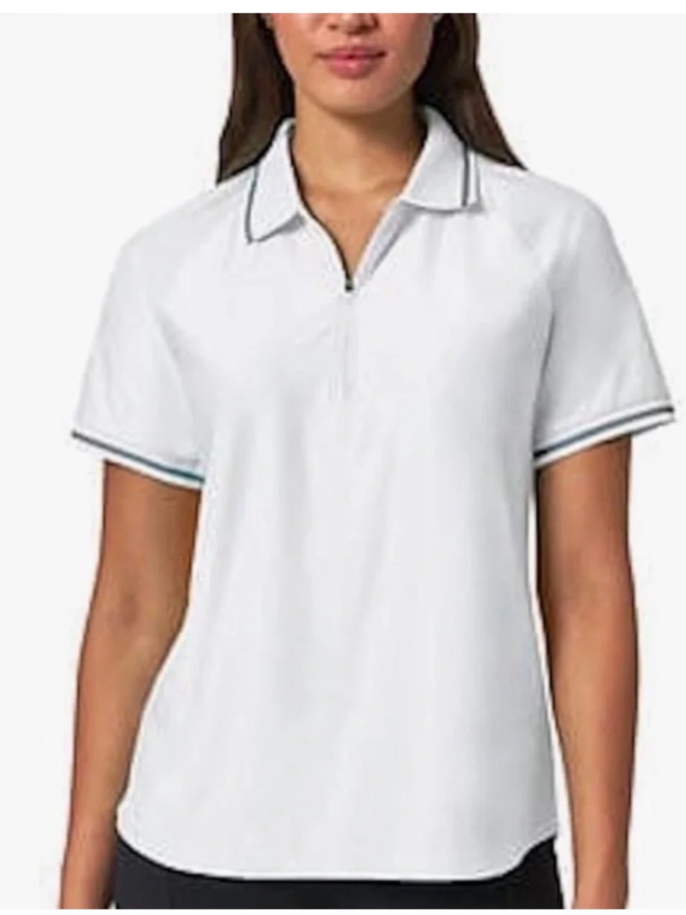 Mondetta Women's Active 1/4-Zip Short Sleeve Mesh Polo Shirt Medium